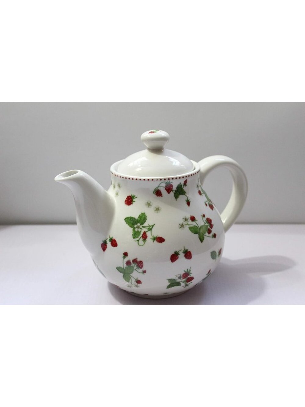 Beige Strawberry Porcelain Ceramic Kitchen Teapot with Lids Tea Coffee Sever - Picture 3 of 7